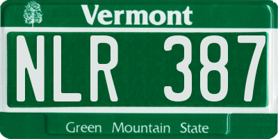 VT license plate NLR387
