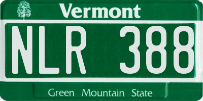 VT license plate NLR388