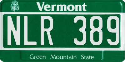 VT license plate NLR389