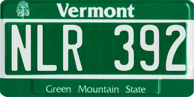 VT license plate NLR392