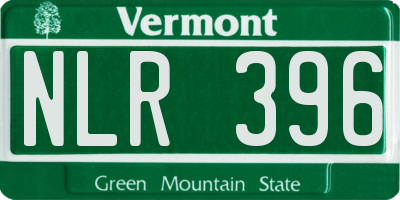 VT license plate NLR396