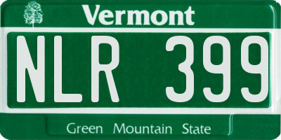 VT license plate NLR399