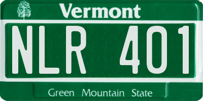 VT license plate NLR401