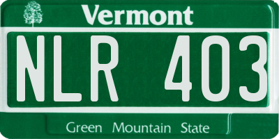 VT license plate NLR403