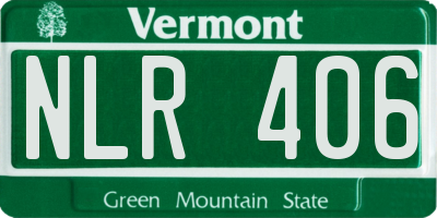 VT license plate NLR406