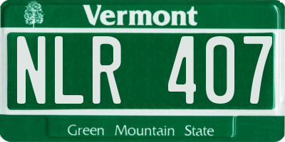 VT license plate NLR407