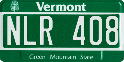 VT license plate NLR408