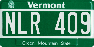 VT license plate NLR409