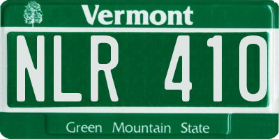 VT license plate NLR410
