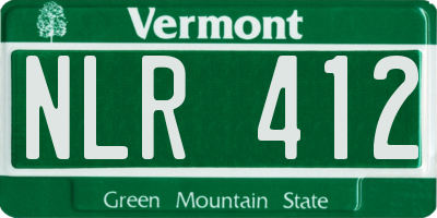 VT license plate NLR412
