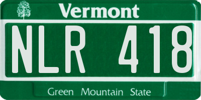 VT license plate NLR418