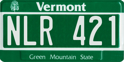 VT license plate NLR421