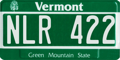 VT license plate NLR422