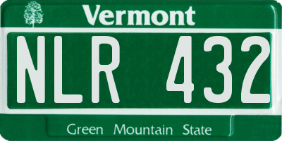 VT license plate NLR432