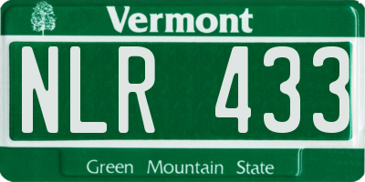 VT license plate NLR433