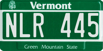 VT license plate NLR445