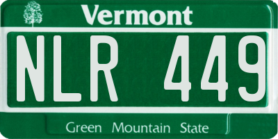 VT license plate NLR449