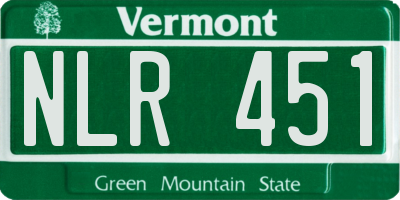 VT license plate NLR451