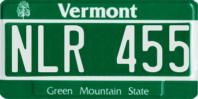 VT license plate NLR455