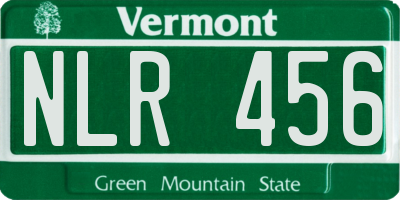 VT license plate NLR456
