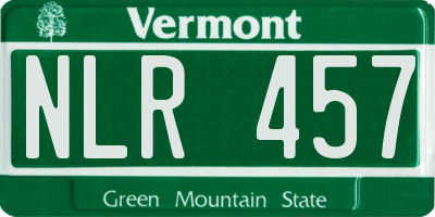VT license plate NLR457