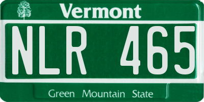 VT license plate NLR465