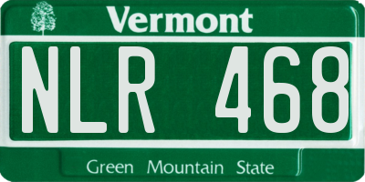 VT license plate NLR468