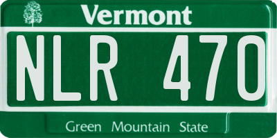 VT license plate NLR470
