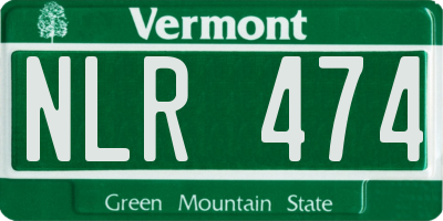 VT license plate NLR474