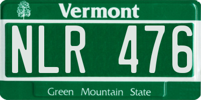 VT license plate NLR476