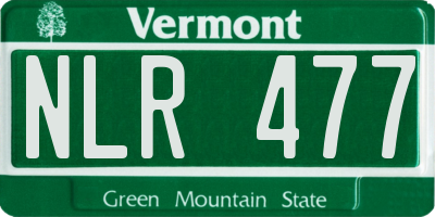 VT license plate NLR477