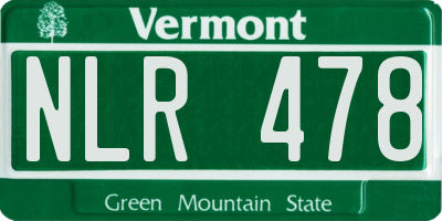 VT license plate NLR478