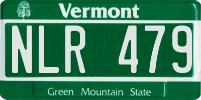 VT license plate NLR479