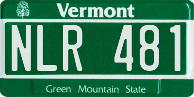 VT license plate NLR481