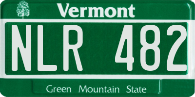 VT license plate NLR482