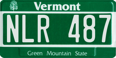 VT license plate NLR487