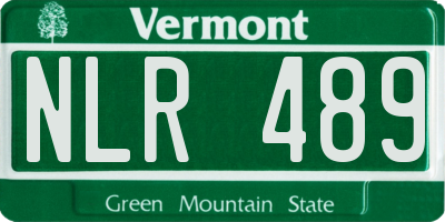 VT license plate NLR489