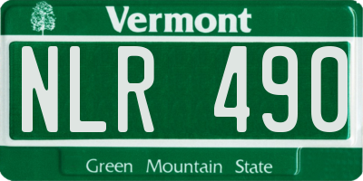 VT license plate NLR490