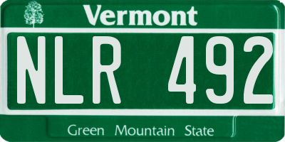VT license plate NLR492