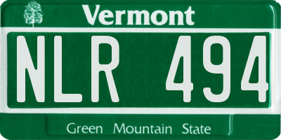 VT license plate NLR494