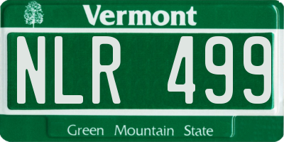 VT license plate NLR499