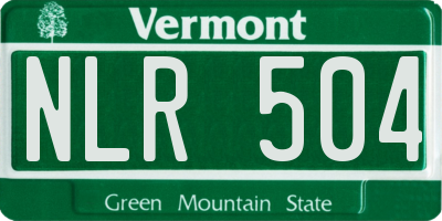VT license plate NLR504