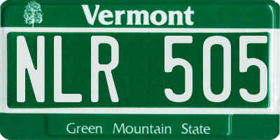 VT license plate NLR505