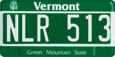 VT license plate NLR513