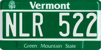 VT license plate NLR522