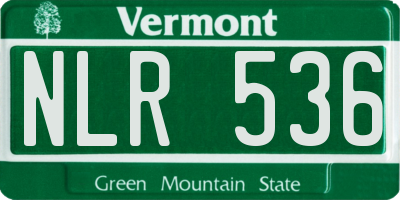 VT license plate NLR536