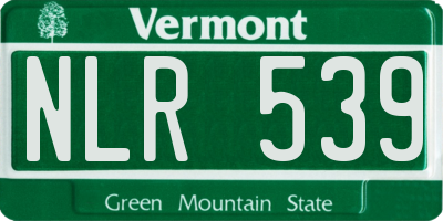 VT license plate NLR539