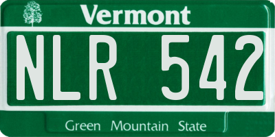VT license plate NLR542