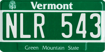 VT license plate NLR543