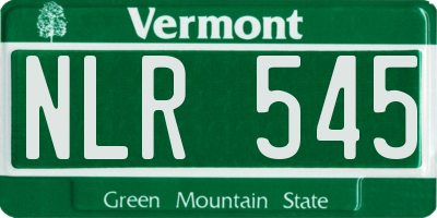 VT license plate NLR545